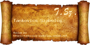 Tankovics Szabolcs névjegykártya