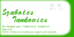 szabolcs tankovics business card